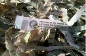 No se sabe a ciencia cierta cuántos de esos billetes fueron inutilizados, o si se trata de otros bonos.