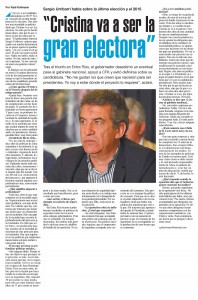 Urribarri hablo de varios temas