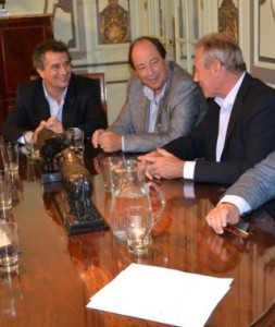 Etchevehere recibió a Benedetti y Sanz.