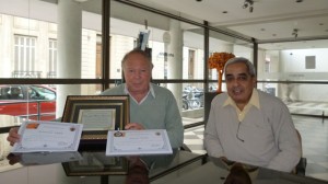 Luis Grinóvero y Raúl Varelli, autores de la letra y la música de Canción a San Benito.