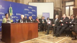 Rogel junto a Pino Solanas y Cobos, recibieron a Marina Silva, ex Ministra de Medioambiente de Lula Da Silva.