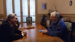 Monseñor Lozano recibió a Julio Solanas.