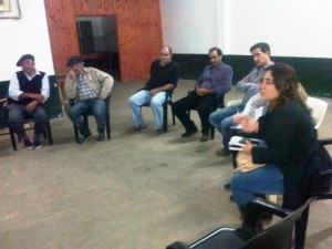 Reunión con productores tamberos en Maciá. 