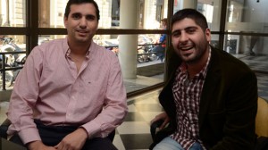 Domingo Angelini con Felix Esquivel, que ofició como anfitrión en la visita del funcionario bonaerense.