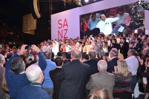 Benedetti participó del lanzamiento de la precandidatura de Sanz.