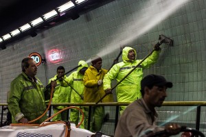 Tareas de limpieza en el Túnel.