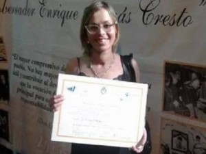 Reconocimiento para Fatima Heinze.