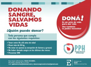 Se incrementó el porcentaje de donantes voluntarios de sangre en Entre Ríos.