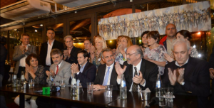 Solanas en un acto de respaldo a Recalde, Tomada y Carmona.