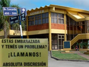 En los sanitarios femeninos del edificio de la Terminal de Ómnibus de Cerrito.