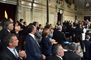 Estuvo presente en el Congreso Nacional.