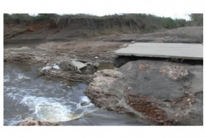 La crecida del arroyo Quebracho causó graves daños.