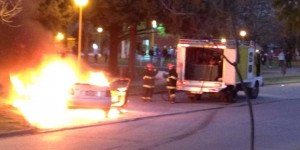 El vehículo se quemó totalmente