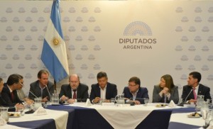 En reunión con los diputados del bloque Justicialista.