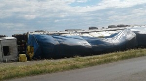 El camión transportaba yerba mate