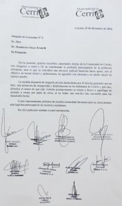 Funcionarios de Cerrito enviaron una nota al juez Franchi