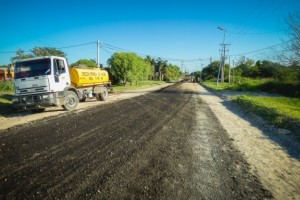 Reparación de calles luego de las intensas lluvias.