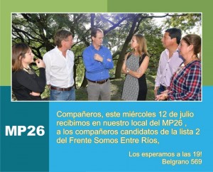 A partir de las 19 hs,