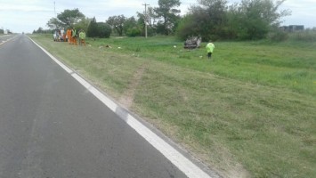 Vuelco de una camioneta.