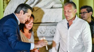 Bahl, Etienot y Dlugovitzky en la ceremonia de este domingo en Paraná.