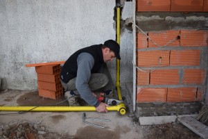 Trabajos en el Polideportivo.