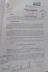 La Escuela Técnica Nº 17 de Cerrito llevará el nombre de "Intendente Orlando Lovera"