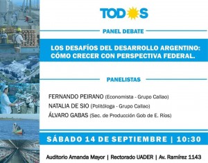 Será el sábado 14 de septiembre a las 10:30 en UADER.