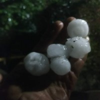 Intensa granizada en María Grande