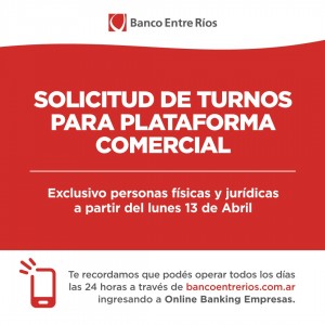 Atención en el Bersa desde el próximo lunes 13