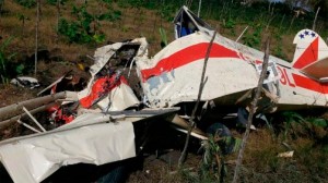 La avioneta chocó y se prendió fuego