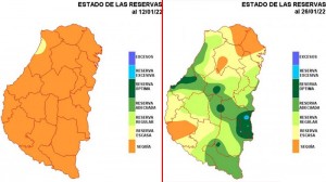 Mapa hídrico de Entre Ríos.