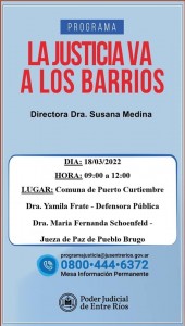 "La justicia va a los barrios", llega a Curtiembre