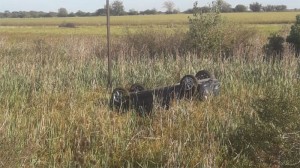 El auto despistó y volcó en cercanías de Hasenkamp