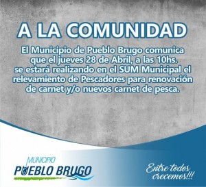 Convocatoria de pescadores en Pueblo Brugo