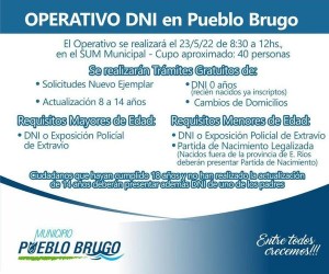 Operativo DNI en Brugo