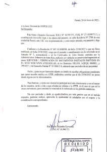 Documento de la Federación de Jubilados