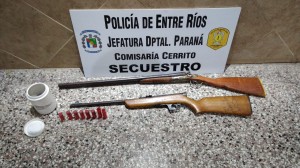 Secuestro de armas en el allanamiento