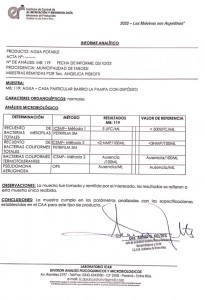 Resultados de los análisis