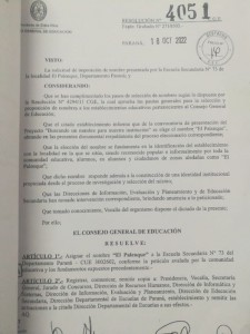 La escuela secundaria de El Palenque ya tiene nombre oficial