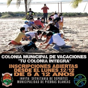 Inscripción abierta para la Colonia de Vacaciones en Piedras Blancas