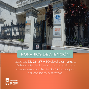 Horarios de atención