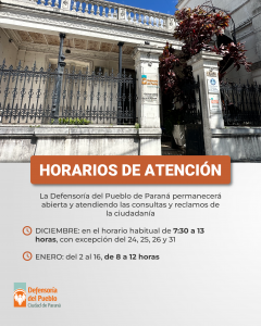 Horarios de atención
